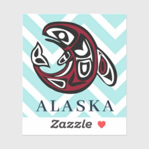Alaska Coast Native American Orca Killer Whale Art Sticker