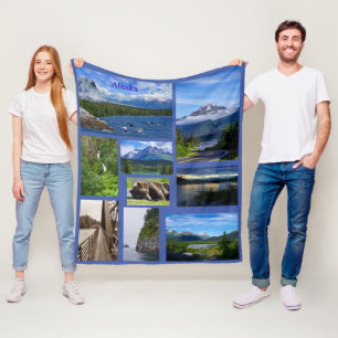 Alaska Collage Fleece Deken
