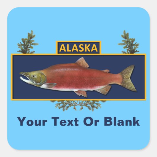 Alaska Combat Fisherman Badge Vierkante Sticker (Voorkant)