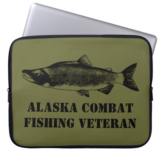 Alaska Combat Vissen Veteran Laptop Sleeve (Voorkant)