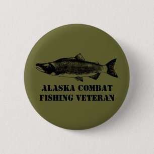 Alaska Combat Vissen Veteran Ronde Button 5,7 Cm
