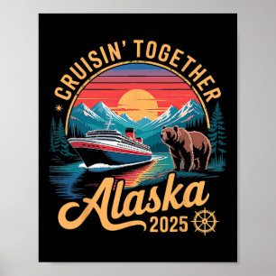 Alaska-cruise 2025 bijpassende familie vrienden en poster