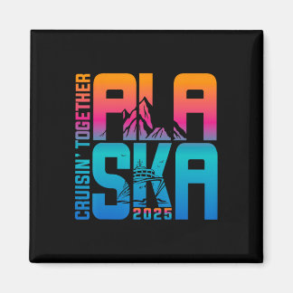 Alaska-cruise 2025 Familie Zomer Vakantie Matching Magneet