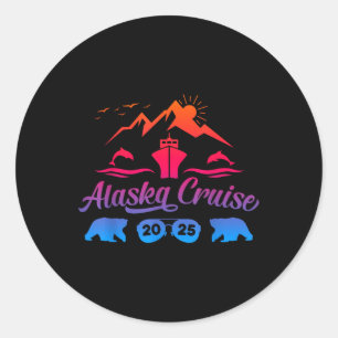 Alaska Cruise 2025 Familie Zomer Vakantie Reizen M Ronde Sticker