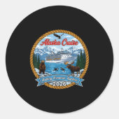 Alaska Cruise 2026 Matching Friends And Family Gro Ronde Sticker (Voorkant)