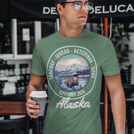 Alaska Cruise Datum Steden Schip Inscheping T-shirt