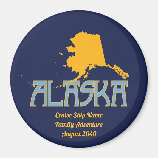 Alaska Cruise Ship Cabin Door Marker Gepersonalise Magneet (Voorkant)
