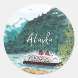 Alaska Cruise Ship Ronde Sticker