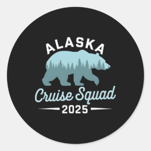 Alaska Cruise Squad 2025 Familie Vakantie Matching Ronde Sticker