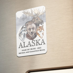 Alaska Cruise Vaart Dieren Beer Wolf Eland Magneet