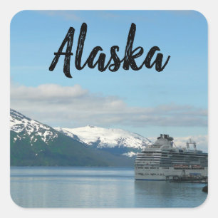 Alaska Cruise Vakantie Reis Fotografie Vierkante Sticker