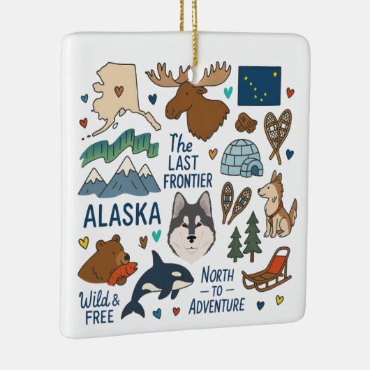 Alaska Custom Family Trip Keepsake Kerstmis Keramisch Ornament (Rechts)