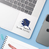 Alaska Dag Sticker (Laptop met iPhone)