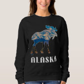 Alaska Day Moose Snowy Mountains Trui (Voorkant)