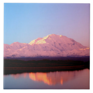 Alaska, Denali National Park, Mt. McKinley bij Tegeltje