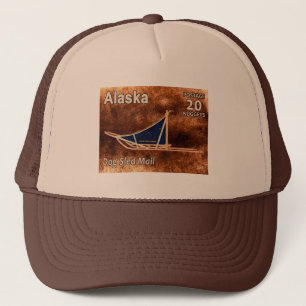 Alaska Dog Sled Mail Postage Stamp Trucker Pet