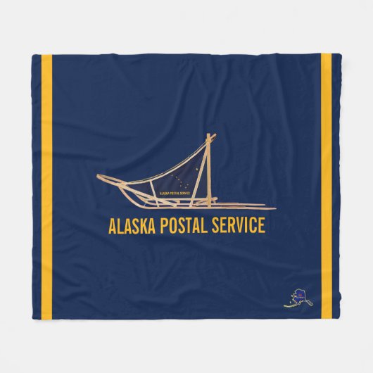 Alaska Dog Sled Postal Carrier Fleece Deken (Voorkant (Horizontaal))