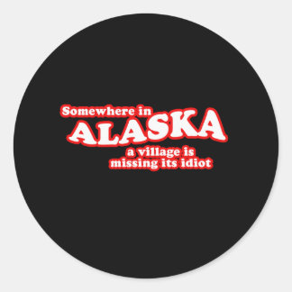 Alaska dorp idioot ronde sticker