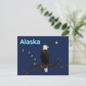 Alaska Eagle en Flag Briefkaart (Staand voorkant)