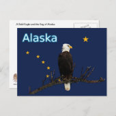 Alaska Eagle en Flag Briefkaart (Voorkant / Achterkant)