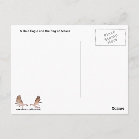 Alaska Eagle en Flag Briefkaart (Achterkant)