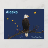 Alaska Eagle en Flag Briefkaart (Voorkant)
