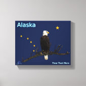 Alaska Eagle en Flag Canvas Afdruk (Voorkant)