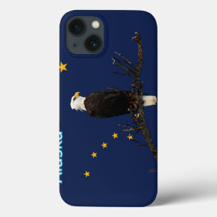 Alaska Eagle en Flag iPhone 13 Hoesje