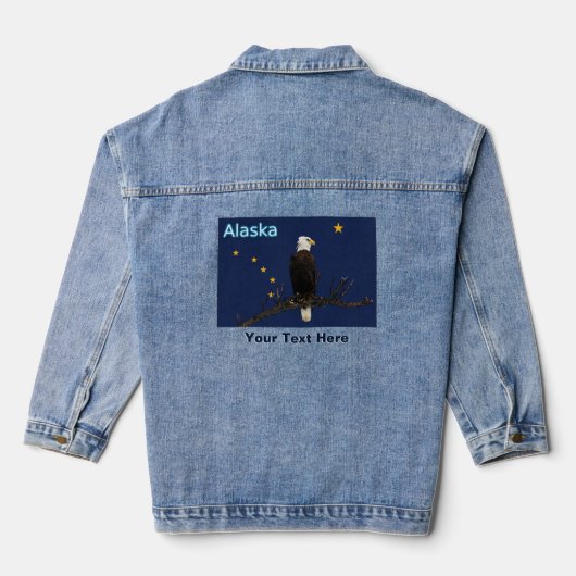 Alaska Eagle en Flag Denim Jacket (Achterkant)