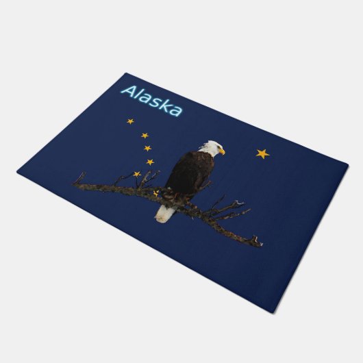 Alaska Eagle en Flag Deurmat (Schuin)