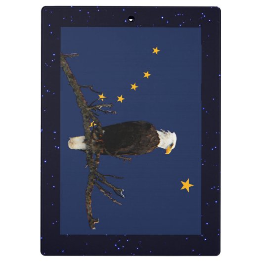 Alaska Eagle en Flag Klembord (Achterkant)