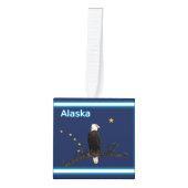 Alaska Eagle en Flag Kubus Ornament (Voorkant)