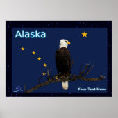 Alaska Eagle en Flag Poster (Voorkant)