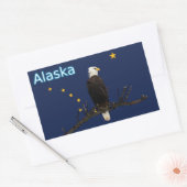 Alaska Eagle en Flag Rechthoekige Sticker (Envelop)