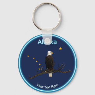 Alaska Eagle en Flag Sleutelhanger