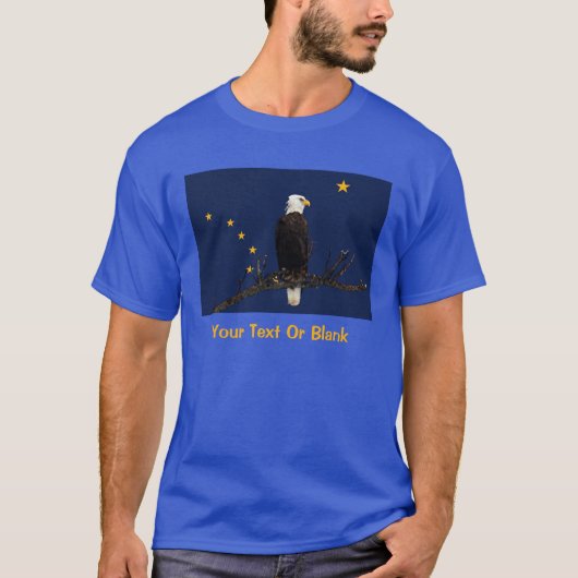 Alaska Eagle en Flag T-shirt (Voorkant)
