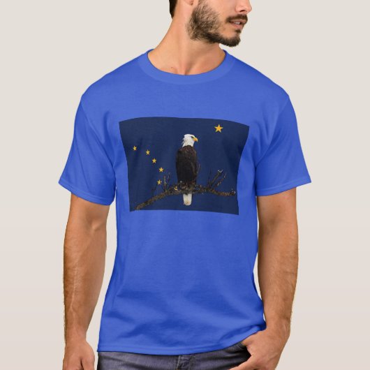 Alaska Eagle en Flag T-shirt (Voorkant)