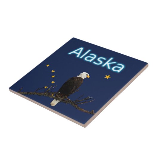 Alaska Eagle en Flag Tegeltje (Zijkant)