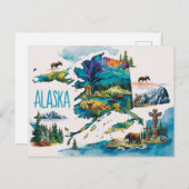 Alaska: Een levendige Waterverf-exploratie Briefkaart (Voorkant / Achterkant)