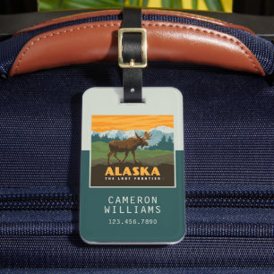 Alaska eland aan de grens bagagelabel