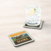Alaska | eland aan de grens bier onderzetter (Rechterzijde)