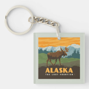 Alaska   eland aan de grens sleutelhanger