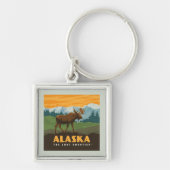 Alaska | eland aan de grens sleutelhanger (Voorkant)