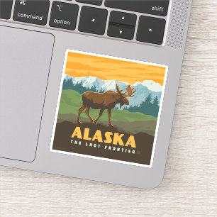 Alaska   eland aan de grens sticker