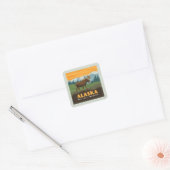 Alaska | eland aan de grens vierkante sticker (Envelop)