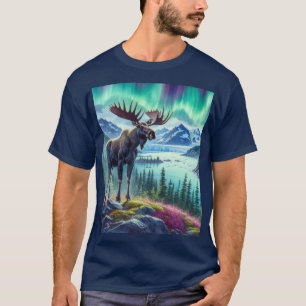 Alaska Eland Noorderlicht Heren T-Shirt
