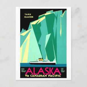  Alaska en Taku Gletsjer Reisposter Briefkaart