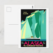  Alaska en Taku Gletsjer Reisposter Briefkaart (Voorkant / Achterkant)