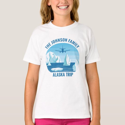 Alaska Family Vacation Custom Cool Glacier Kinder T-shirt (Voorkant)