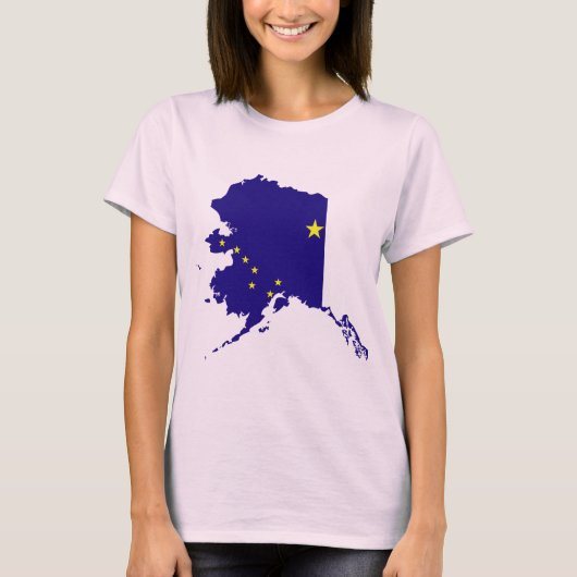 Alaska Flag Map T-shirt (Voorkant)